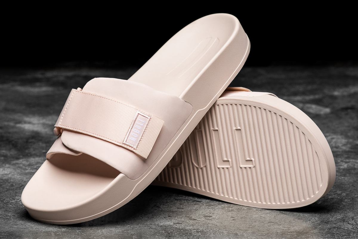Nobull Adjustable Women's Slides Pink | Australia (PW6927)
